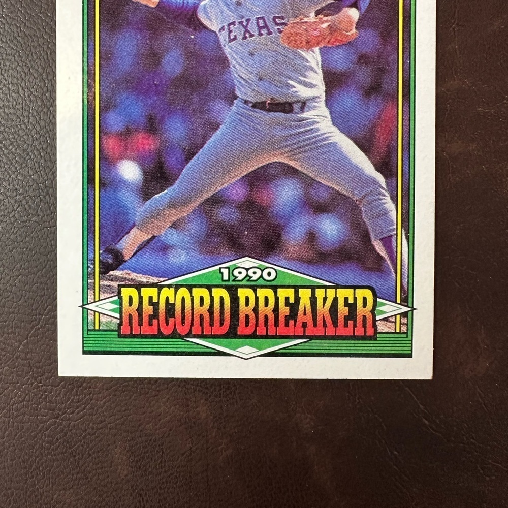 1991 Topps 40 years of Baseball 1990 Record Breaker Nolan Ryan Mint Condition - Picture 3 of 5